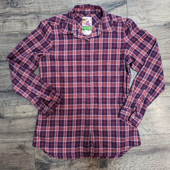 Burton Medium Dryride Snowboarding Blitz Flannel Layer Pink Purple with Pockets - Picture 1 of 8